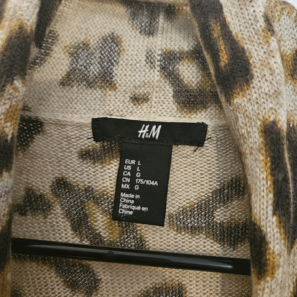 H&M Leopard Print Cardigan - Tan and Black - Picture 7 of 8